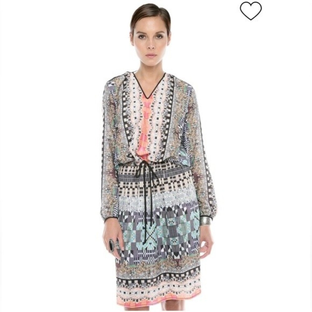 Clover Canyon Colorful African Kaleidoscope Print Dress XS NWOT